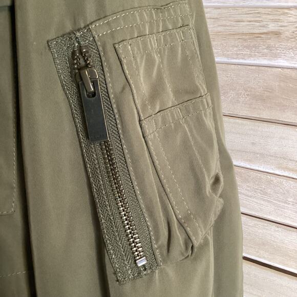 Moussy NoBorder Olive Green Blue Fur Trim Graphic Surprise Heavy Parka 1 S - Picture 11 of 12